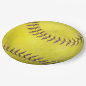 黄色ソフトボール ペーパープレート (アングル)