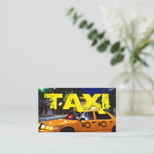 黄色タクシー市電灯タクシー運転手タクシー運転手の車 名刺 (スタンド正面)