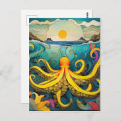 黄色タコ ポストカード (正面/裏面)