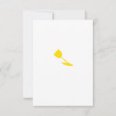 黄色チューリップフローラネービーブルーホワかわいらしイト結婚ズ 招待状 (裏面)