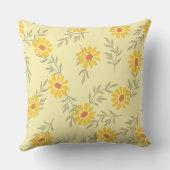 黄色デイジーとソフトグリーン葉装飾用クッション クッション (裏面)