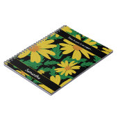 黄色デイジーの緑の葉花 ノートブック (左側)