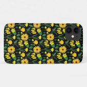 黄色デイジーデザインオンブラック Case-Mate iPhoneケース (裏面(横))