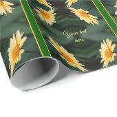 黄色デイジーパーソナライズされた花 ラッピングペーパー (ロールコーナー)