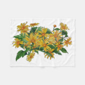 黄色デイジー毛布 フリースブランケット (正面(横))