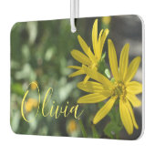 黄色デイジー花フローラ自然撮影 カーエアーフレッシュナー (左)