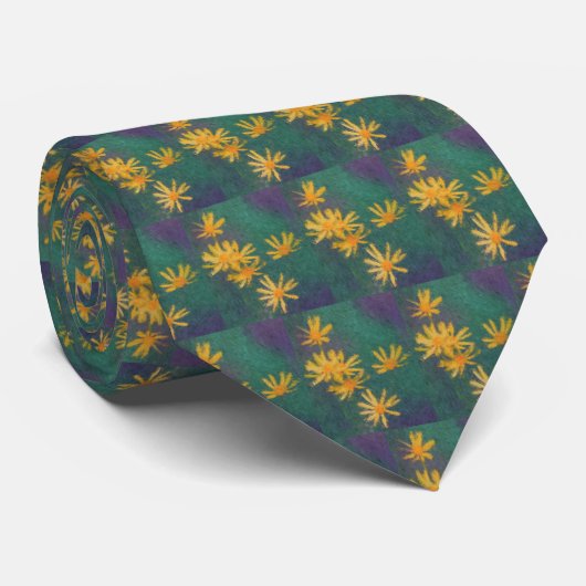 黄色デイジー花印象派絵画の ネクタイ (ロール)