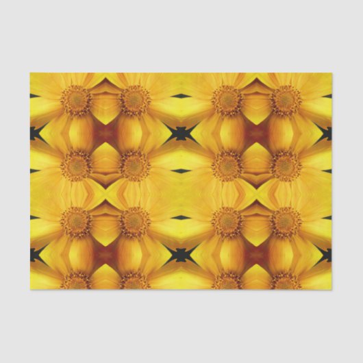 黄色デイジー花弁抽象芸術切り離し 薄葉紙 (正面)
