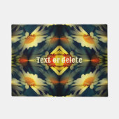 黄色デイジー花抽象芸術 パーソナライズされた ドアマット (正面)