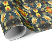 黄色デイジー花抽象芸術 パーソナライズされた ラッピングペーパー (ロールコーナー)
