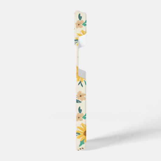 黄色デイジー花柄 iPhoneケース (左側面)