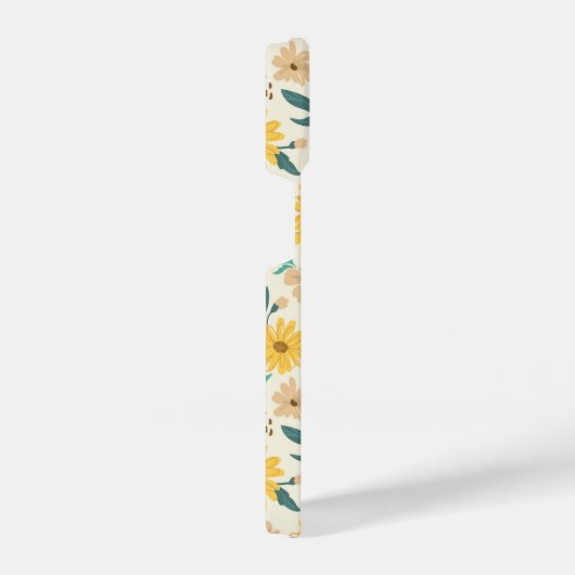 黄色デイジー花柄 iPhoneケース (右側面)