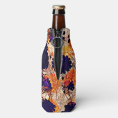 黄色デイジー花花柄デジタルアート ボトルクーラー (ボトル裏面)