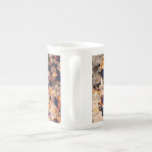 黄色デイジー花花柄デジタルアート ボーンチャイナマグカップ (裏面)