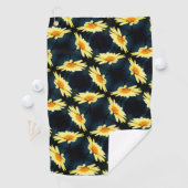 黄色デイジー花詰め模様 ゴルフタオル (インサイチュ)