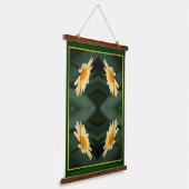 黄色デイジー花閉じる抽象芸術 吊り下げ型タペストリー (傾斜あり)