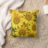 黄色デイジー花 クッション (ブランケット)