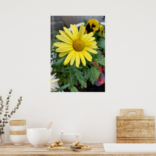 黄色デイジー ポスター (キッチン)