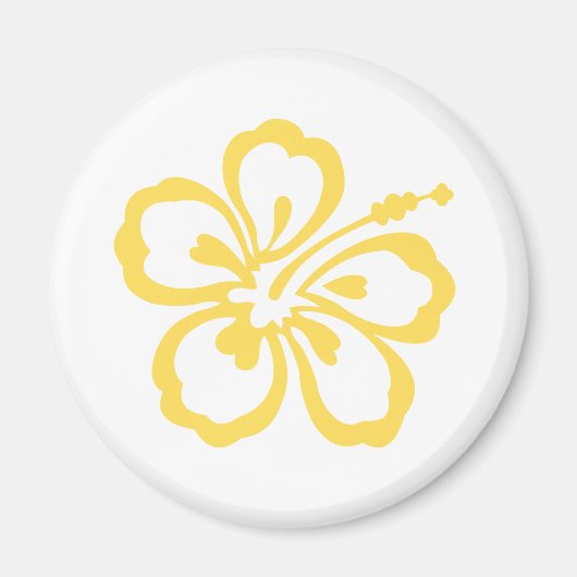 黄色ハイビスカスフラワー12 マグネット (正面)