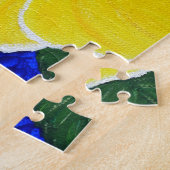 黄色ハイビスカス絵画フラワー ジグソーパズル (側面)