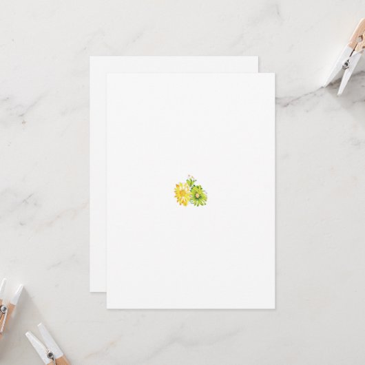 黄色ハワイアンのハイビスカスクリップアート(スタイル付き) 招待状 (正面/裏面インサイチュ)