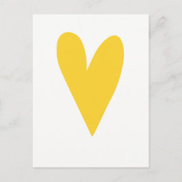 黄色ハート |あごを上げる |やる気を起こさせる | ポストカード