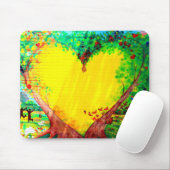 黄色ハート マウスパッド (マウス)