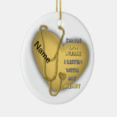 黄色ハートLPNナースカスタムナースオーナメント セラミックオーナメント (右)