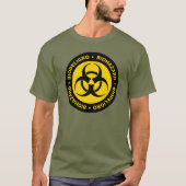 黄色バイリンガル生物学的災害［有害物質］記号Tシャツ Tシャツ (正面)