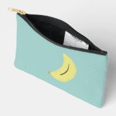 黄色バナナスケッチオンブルー アクセサリーポーチ (見開き)