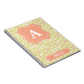 黄色バラのオレンジのモノグラム ノートブック (右側)