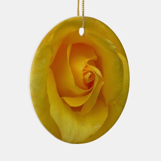 黄色バラのオーナメントのパーソナライズなばら色の装飾 セラミックオーナメント (右)