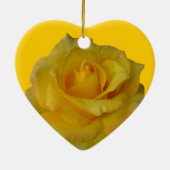 黄色バラのオーナメントのロマンチックなばら色の装飾 セラミックオーナメント (裏面)