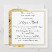 黄色バラのバルミツワーのファンシーな招待状 招待状 (裏面)