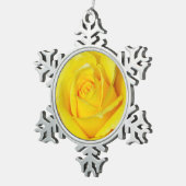 黄色バラのピューターの雪片のオーナメントを選抜して下さい スノーフレークピューターオーナメント (右)