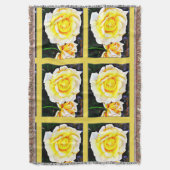 黄色バラのブランケット スローブランケット (正面縦)