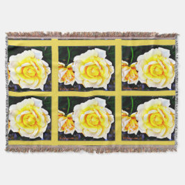 黄色バラのブランケット スローブランケット