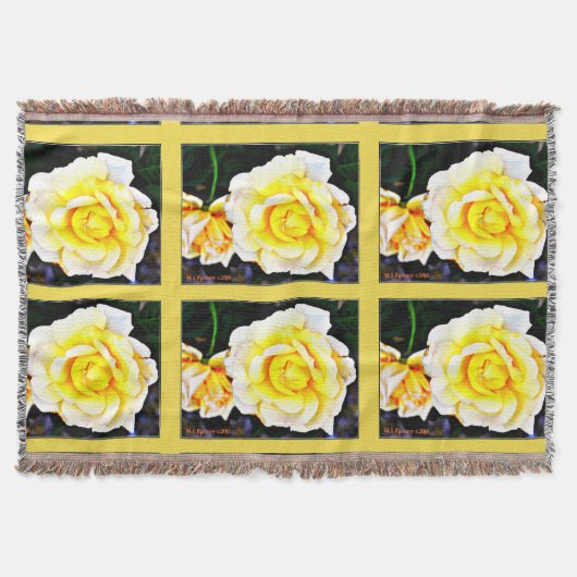 黄色バラのブランケット スローブランケット (正面)