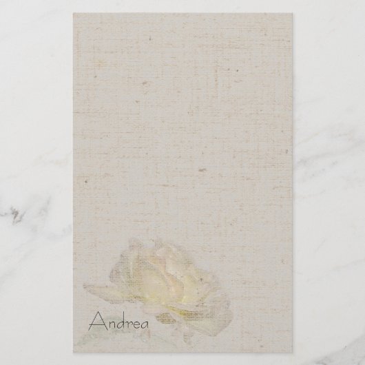 黄色バラのリネン一見の文房具 便箋 (正面)