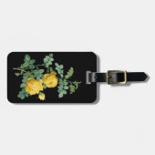 黄色バラのヴィンテージの植物のイラストレーション ラゲッジタグ (正面横)
