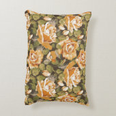 黄色バラのヴィンテージの花パターン アクセントクッション (裏面(縦))