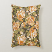 黄色バラのヴィンテージの花パターン アクセントクッション (正面(垂直))