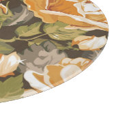 黄色バラのヴィンテージの花パターン カッティングボード (角)