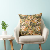 黄色バラのヴィンテージの花パターン クッション (椅子)