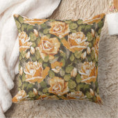 黄色バラのヴィンテージの花パターン クッション (ブランケット)