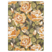 黄色バラのヴィンテージの花パターン クリップボード (裏面)