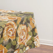 黄色バラのヴィンテージの花パターン テーブルクロス (インサイチュ)