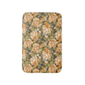 黄色バラのヴィンテージの花パターン バスマット (正面縦)