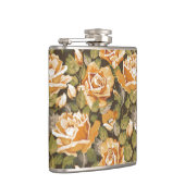 黄色バラのヴィンテージの花パターン フラスク (右)