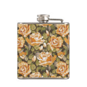 黄色バラのヴィンテージの花パターン フラスク (裏面)